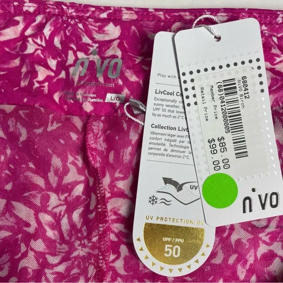 NEW NIVO Lynelle Geo Print Golf Skort Large L Magenta UPF 50+ Skirt Nvo Skirt - Picture 3 of 4